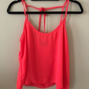 Coral tie back top